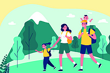 Eine Familie geht wandern Eine Familie geht wandern